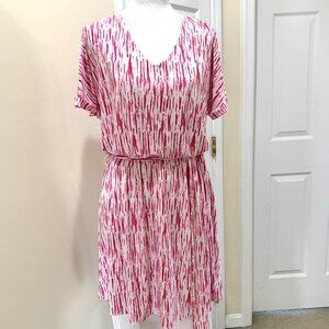 NWT Inc. Dress Pink Slip-on Lightweight Midi Women Short Sleeves Size Medium